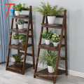 antique storage wood flowerpot display shelf decoration wall